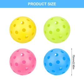 4 Pcs Pickleball Balls, Pickleball Balls Indoor Court with 40 Holes Pickleballs, Long-Lasting Performance, Good Balance, Bounce Stable, Outdoor or Indoor Sports Balls for Beginners and Professional