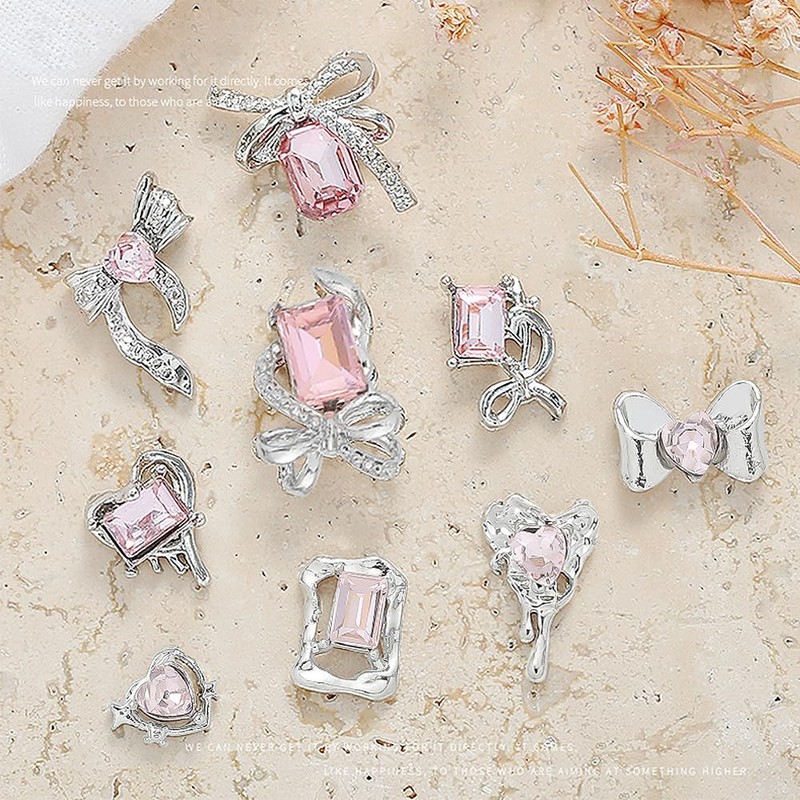 LIANHATA ネイルパーツ 20点セット リボン ストーン ハート形 蝶結び ラインストーン ミックス 3D