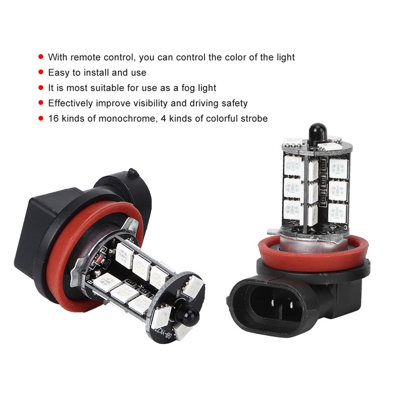 Colorful LED Fog Light Strobe Blub with Remote Control 12-24V