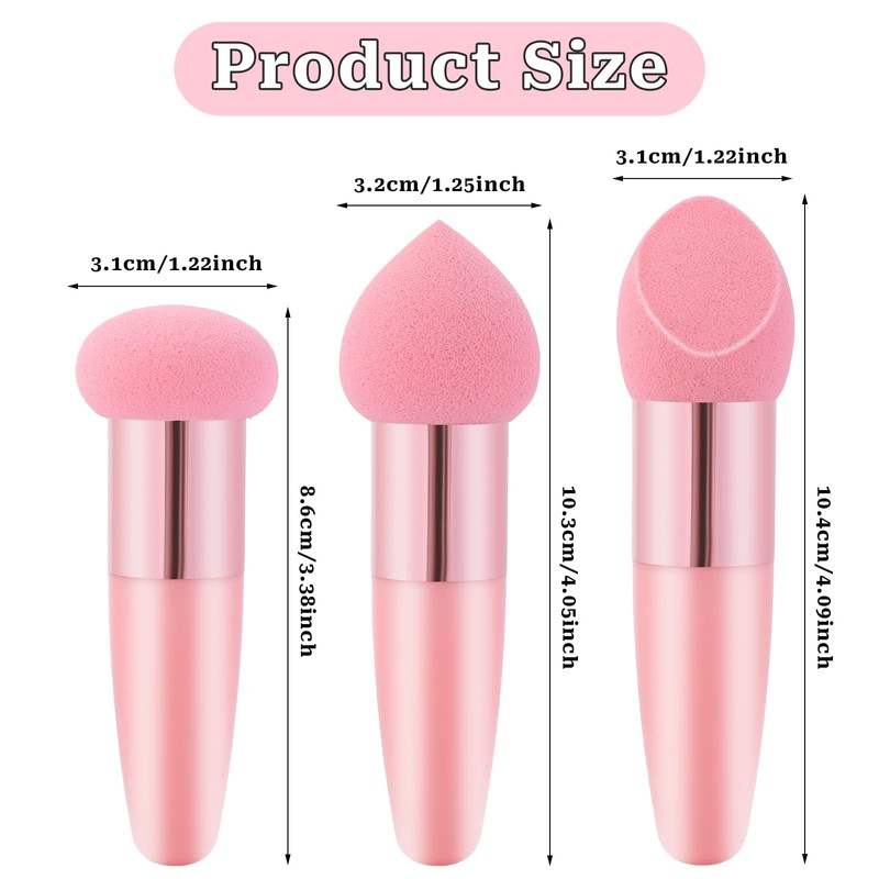 3Pcs Makeup Sponge Facial Foundation Sponge Professional Makeup Blending Sponge