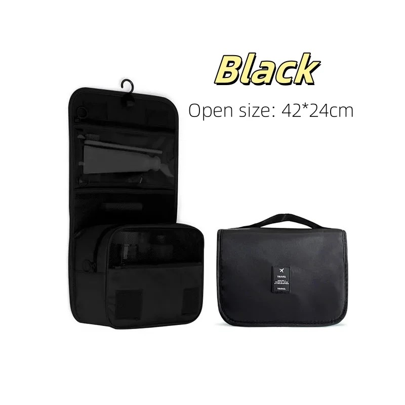Hanging Toiletry Bag for Travel – Foldable Polyester Organizer with