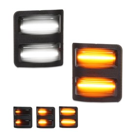 VANKUB 2PCS Sequential Switchback LED Side Mirror Turn Signal Lights for 2008-2016 Fo-rd F250 F350 F450 F550 Super Duty, Smoked Lens Side Marker Blinker Mirror Lights, Amber Dynamic Turn Signal Lamps