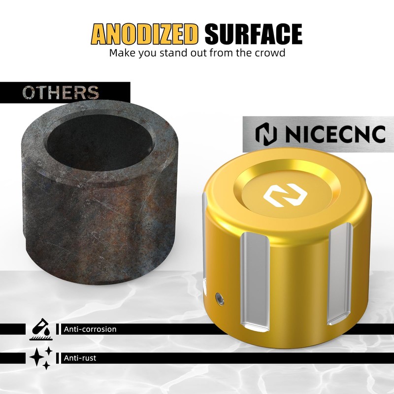 NICECNC Gold Aluminum Front Hub Cover Front Axle Nut Covers