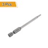 sourcing map 3pcs TT10 Security Torx Head Screwdriver Bit 3.15"