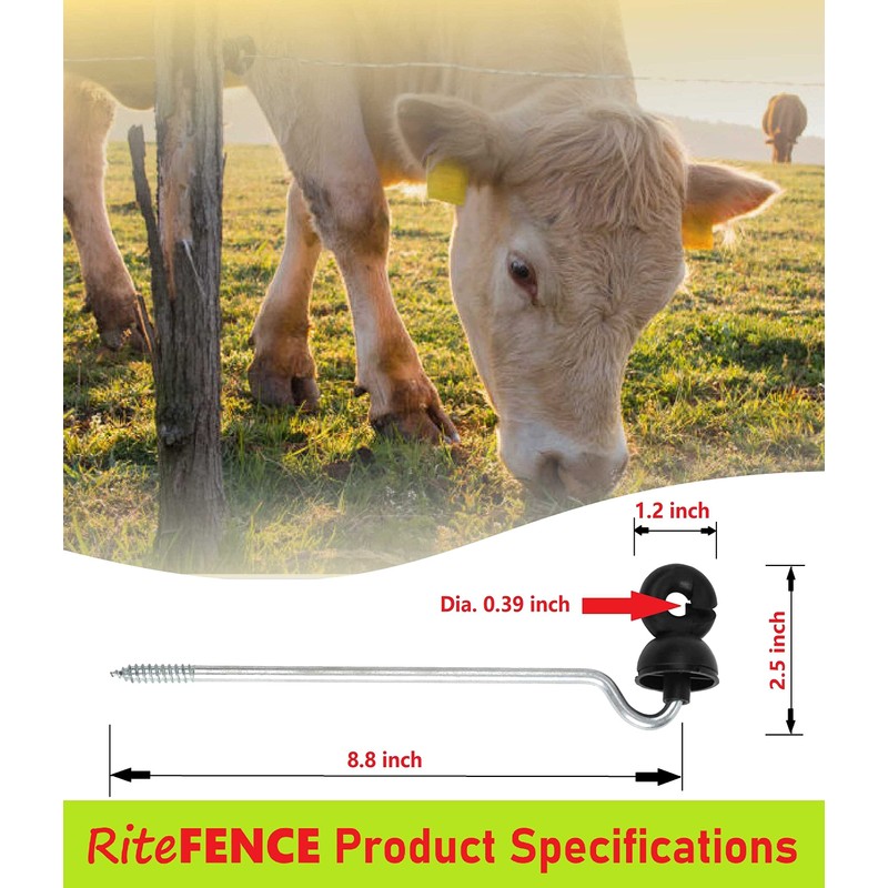 RiteFENCE Electric Fencing Offset Long Distance Goose Neck Screw-in Ring