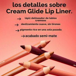 e.l.f. Cream Glide Lip Liner, lápiz altamente pigmentado para dar forma y esculpir labios, acabado semimate, vegano y libre de crueldad animal