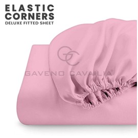 Easy Care 4ft Fitted Sheet Pink - Lightweight Small Double Fitted Sheet - Polycotton Bed Sheets Upto 25cm Deep - Elasticated Corners Bed Sheets & Mattress Sheets (120x190 cm)