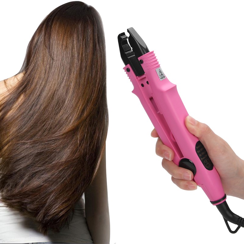 Professional Hair Extension Iron Household Hair Connector Styling Tool Pink