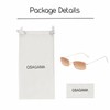 OSAGAMA Retro Rectangular Sunglasses Metal Frame Multicoloured Glasses for Women