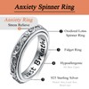 Spinner Fidget Ring S925 Sterling Silver Lotus Flower Yoga Just