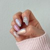 Matte Transparent Pebble Handmade Nail Tips Milky Way Nuance Square