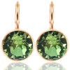 925 Ohrringe Rosegold Grün Kristalle Peridot Sterling Silber vergoldet NOBEL