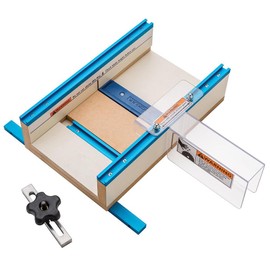 Rockler Small Parts Crosscut Sled - Table Saw Sled Kit Includes Blade Guard, Miter Track Stop - 900 Angle Small Moldings Crosscut
