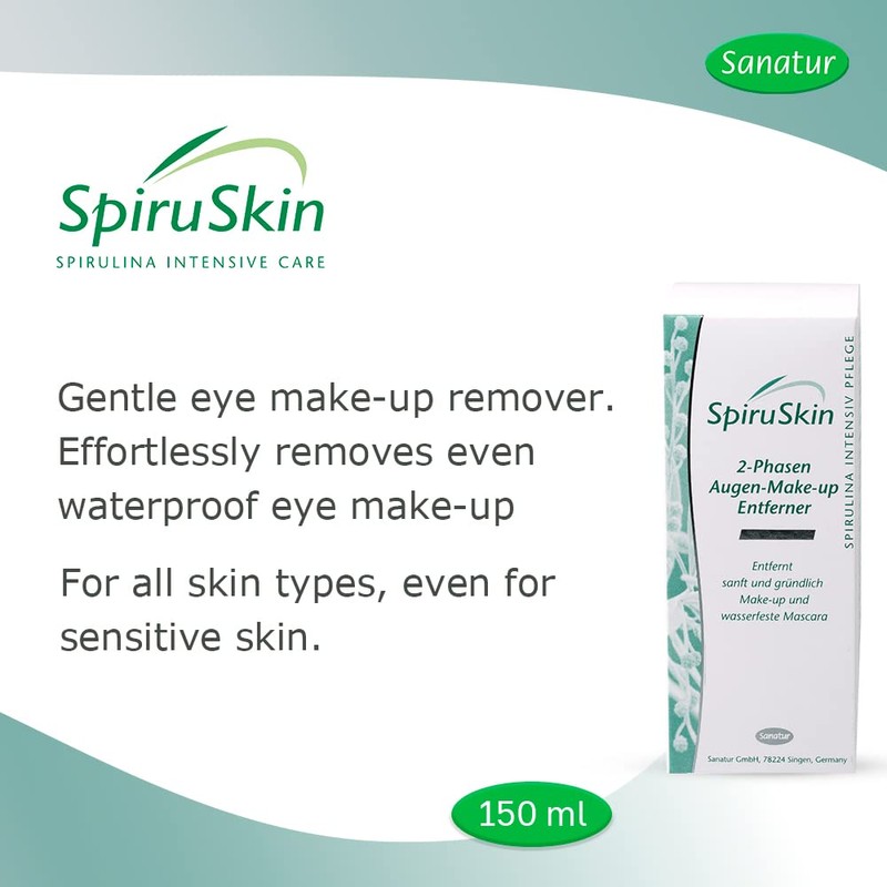 Sanatur SpiruSkin 2 Phase Eye Makeup Remover 150ml Bottle Gentle