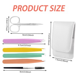 GWAWG Tweezers for Eyebrows,6 Pcs Professional Slanted and Pointed Stainless Steel Tweezer Set Tweezers for Facial Hair Women for Ingrown Hair Facial Hair Eyelash Extension and Splinter