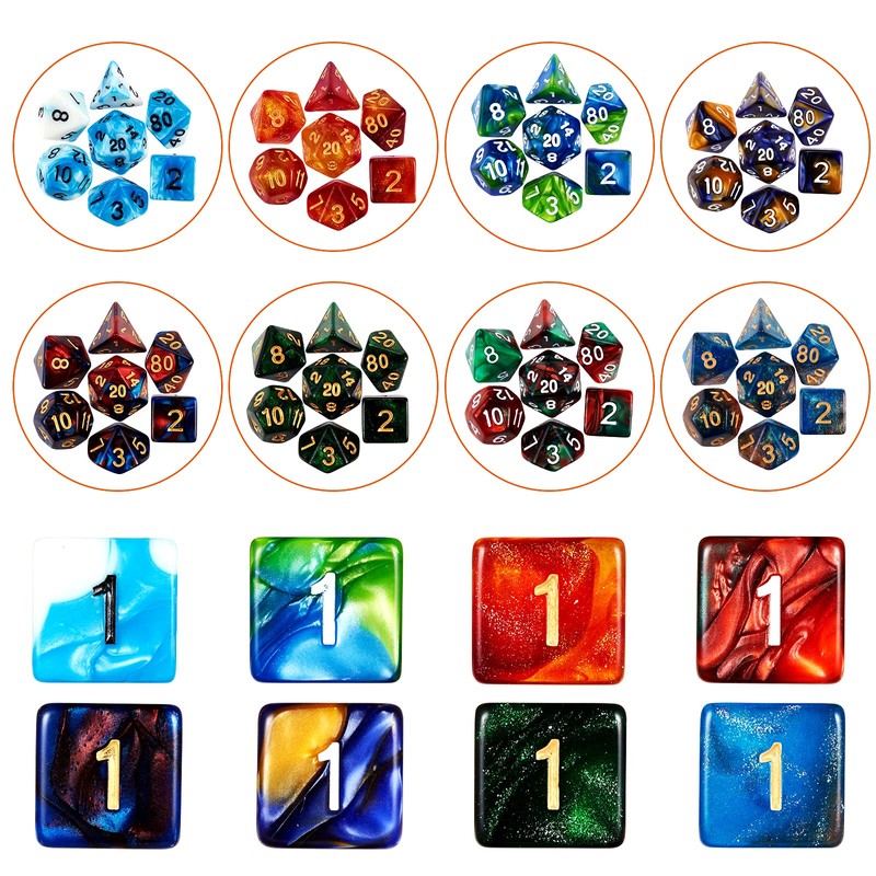 Coyeekn Polyhedral Dice Set, 25 x 7 (175 Pieces) Double