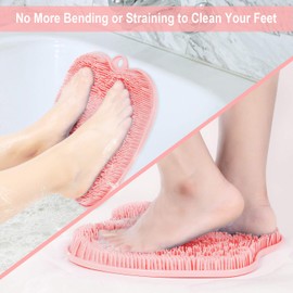 BESKAR XL Large Foot Scrubber Mat for Use in Shower - Shower Foot Cleaner to Eliminate Calluses Dead Skin, Foot Massager Mat for Men & Women to Soothe Achy Feet, Non Slip Suction Cups