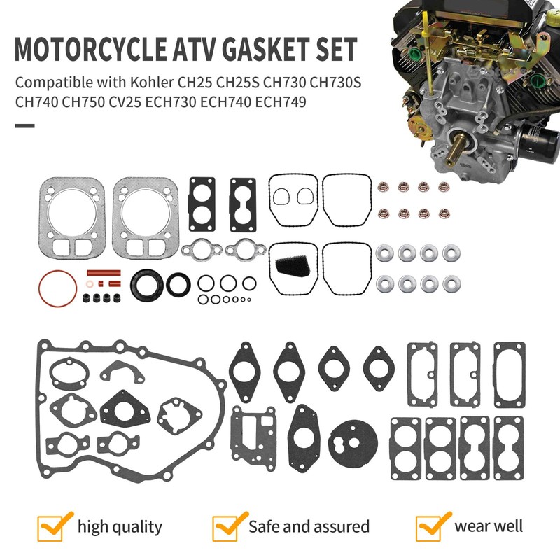 SYOWADA 24-755-207-S Gasket Kit Compatible with Kohler CH25 CH730 CH730S