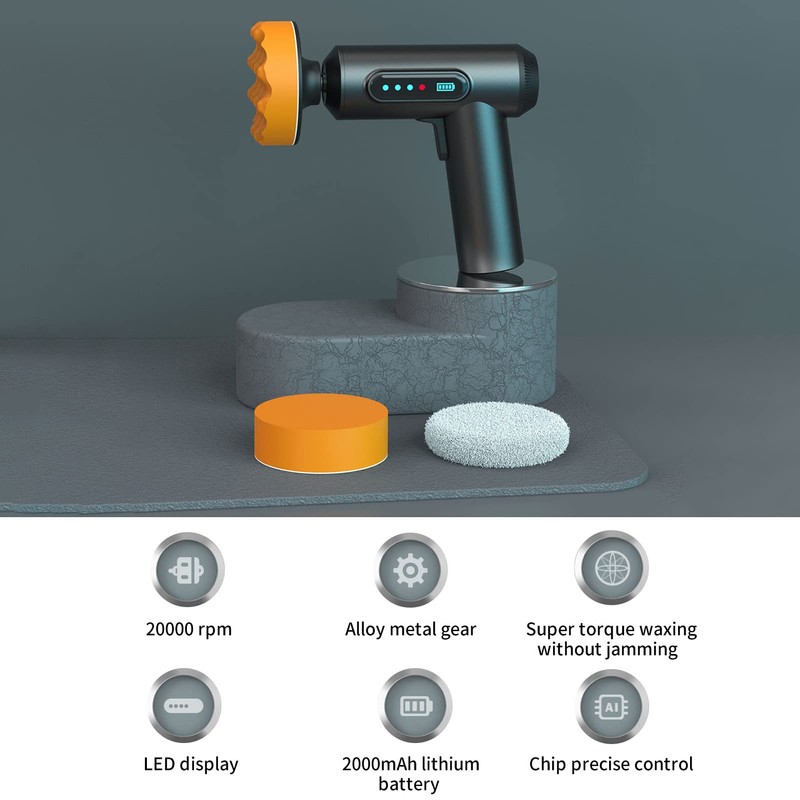 Car Wireless Polishing Machine,Cordless Car Buffer Polisher Kit USB Charging