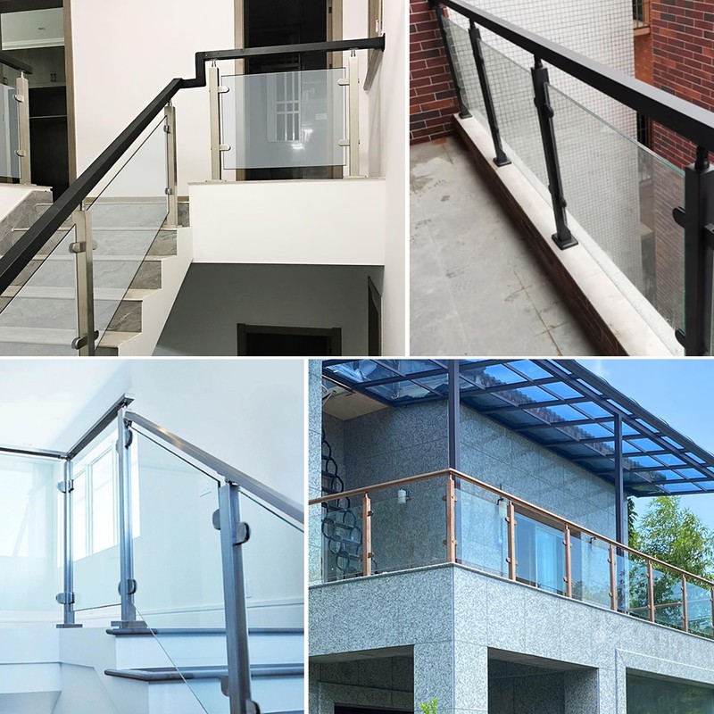 LIUCHONGYANG99 2PCS Glass Railing Post 42"x1.5"x1.5" Stainless Steel Satin Finish,