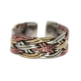 goldenlines Adjustable Tibetan Brass Copper Healing Ring, Yoga Ring, Meditation Ring