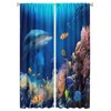 INSFBRB Ocean Shark Rod Pocket Blackout Curtains for Living Room,Room