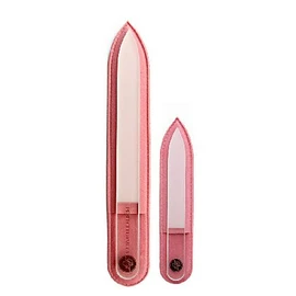Perfect Formula Glass Nail File (Set of 2) - Crystal Nail Files with Case - High Quality, Professional Czech Glass Nail File