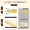 Moquin Square Privacy Gold Door Handle with Lock, Keyless Heavy