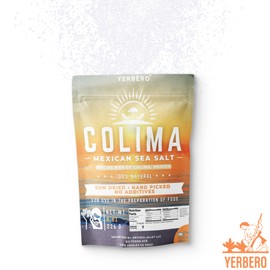Yerbero - Premium Colima Sea Salt Unrefined 8 oz (223 g) | 100% All Natural Sea Salt, Gourmet Grade, Non GMO's. | Hand Harvested | Imported From Lagoon Cuyutlán “Tepalcates” Colima, Mexico.