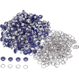 caak Double-Sided Eyelets Eyelet Set of About 200 Pieces Bottom Rivet Parts for Bags, Shoes, Belts, Handicraft Supplies DIY Handmade (Blue, Inner Diameter 5mm)