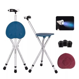 M-GYG Folding Cane Seat Combo 400 lbs Capacity Portable Cane Stool Handy Folding Cr...