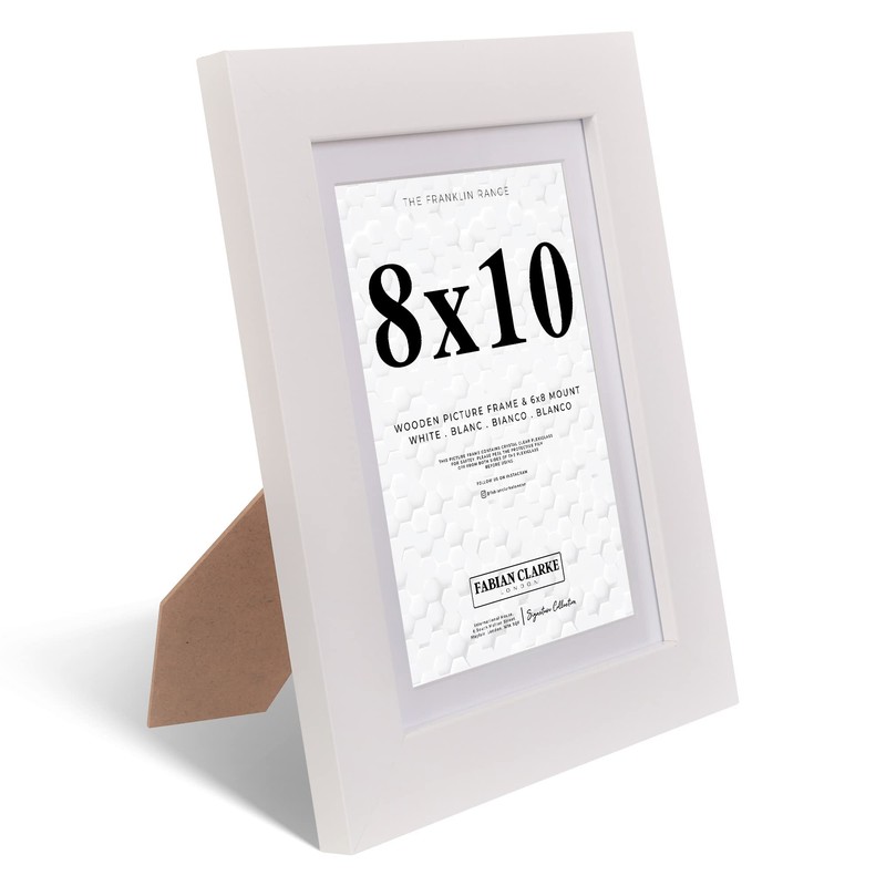 Fabian Clarke London® 10x8 Modern White Wooden Picture Photo Frame