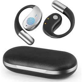 ZIDOXING Open Ear Bluetooth Earbuds Wireless Headphones,Bone Conduction Headphones 50Hrs Playtime Stereo Sound Earphones with IPX7 Waterproof Ear Buds, Ideal for Fitness, Travel - Black