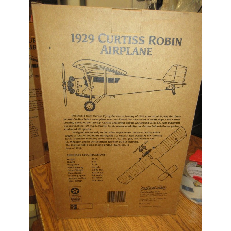 Ertl TEXACO AIRPLANE BANK 1929 CURTISS ROBIN AIRPLANE 6th in