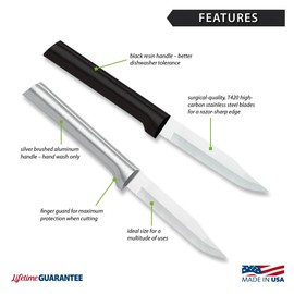 Rada Cutlery Everyday Paring Knife – Stainless Steel Blade With Aluminum Handle Made in USA, 6-3/4 Inches