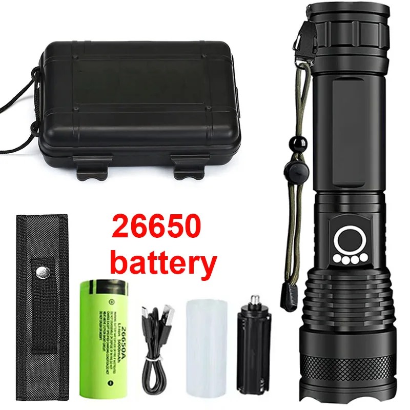Rechargeable LED Flashlight for Outdoor Use – Aluminum Alloy Zoom