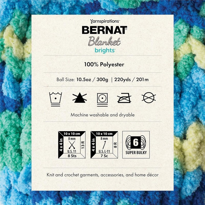 Bernat Blanket Brights 300g Neon Mix Yarn - 2 Pack