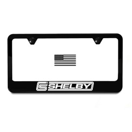 Shelby Cobra Wheels License Plate Frame | Black Metal | Street Racing American