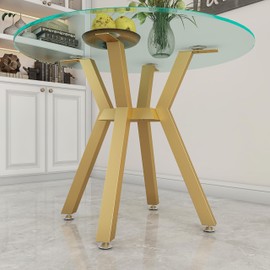 Sumatos Metal Table Base - Modern Coffee Table Legs, 28 Inch, Heavy Duty Desk Legs for Glass, Marble, Wood Table Tops - Gold