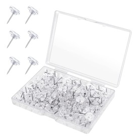 150 Pcs Drawing Pins,Plastic Head Steel Point Thumb Tacks Pins for Pinboard,Pin Board Pins Clear Push Pins Board Pins with Storage Box for Wall Hangings, Cork Board, Maps Posters Photos, Pinboard