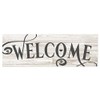 Welcome White Wood Rustic Style Wall Décor Sign 8x24
