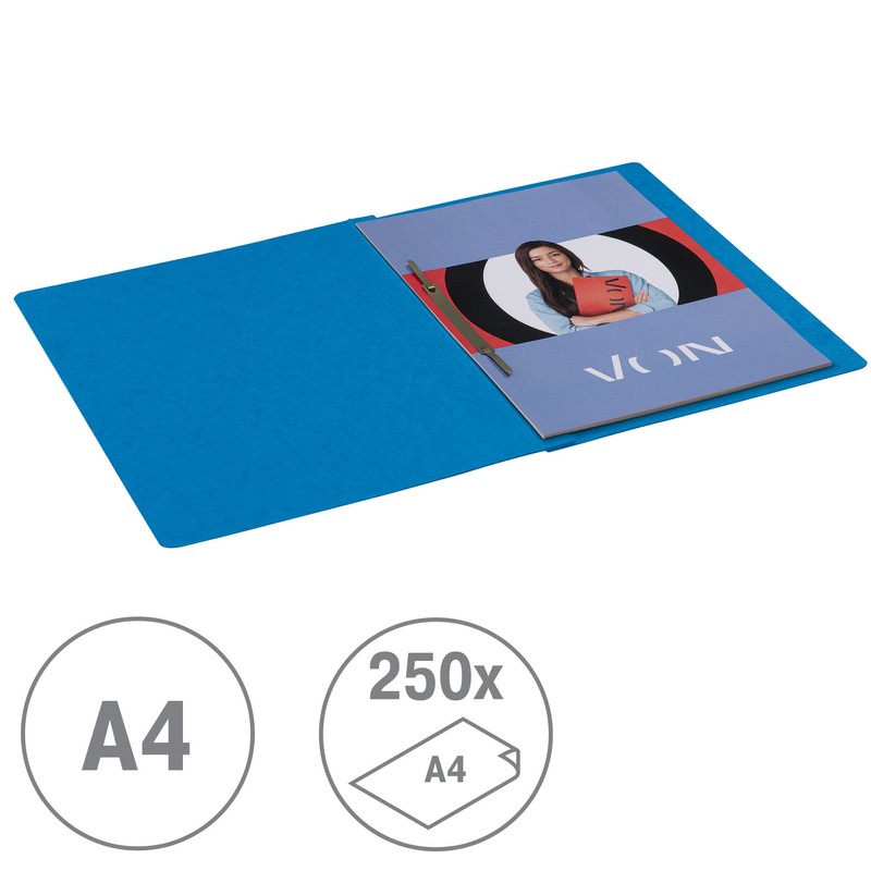 VON Pack of 10 A4 File Folders, Cardboard, with Stapling