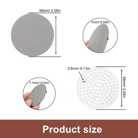 YFaith Pack of 2 Coffee Filters Stainless Steel 58 mm, Reusable Double Filter Filter Strainer, Silver Portafilter Accessories 58 mm, Suitable for Home, Cafe, Breakfast Bar