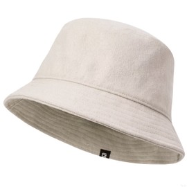 GADIEMKENSD Winter Bucket Hat - Premium Wool, Packable, Plain Colors, Warm Soft Felt Wool Bucket Hats for Women Men Unisex Casual Outdoor Hiking Fisherman Cap Khaki Gray L