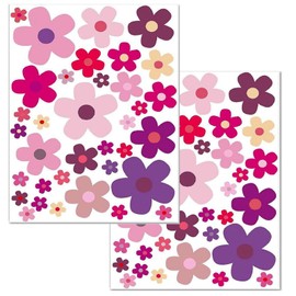 2PC Flower Design Stickers Kit,PCS Vinyl Waterproof Stickers, Decoration on The Surface of an Object, for Bicycles, Scooters, and Surface Decorations Windows, Diaries, Laptops, Suitcases (Color B)