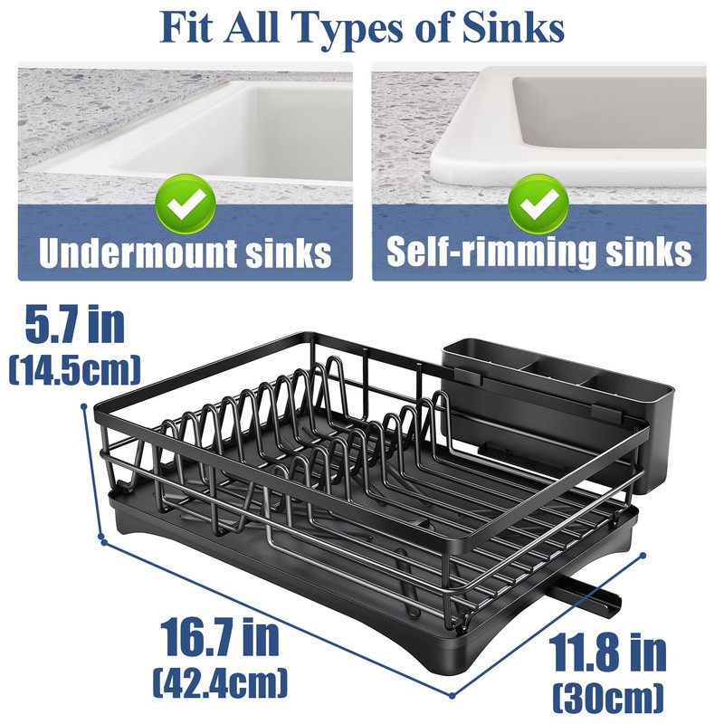SNTD Dish Drying Rack for Kitchen Counter - Large Dish