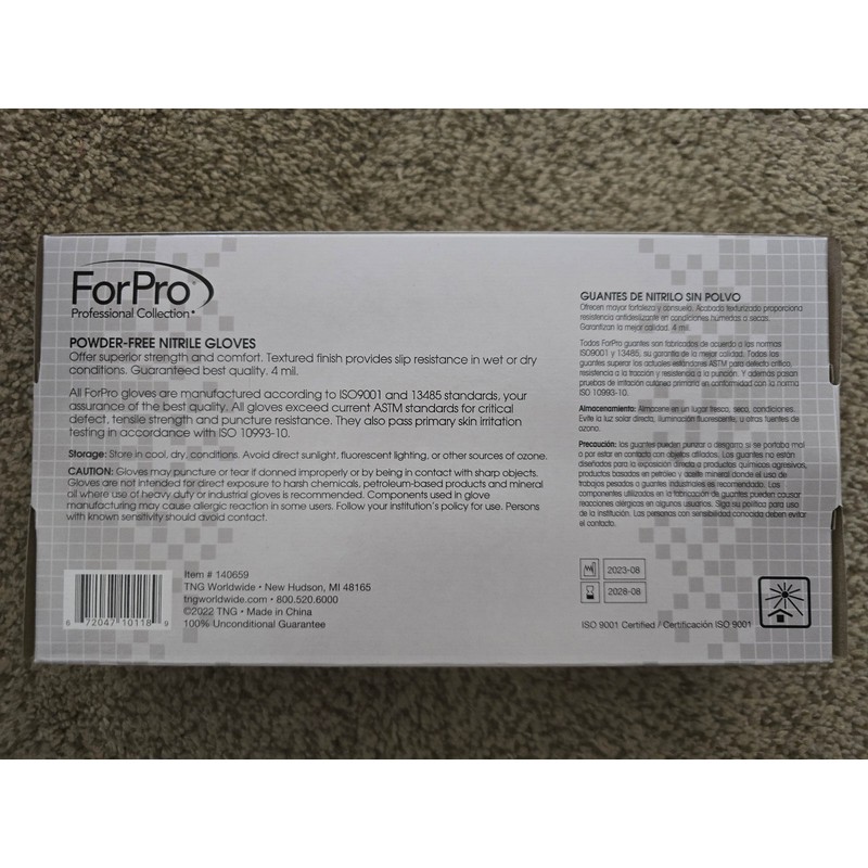ForPro Professional Collection 4 Forpro Disposable Nitrile Gloves Chemical Resistant
