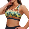 Frymappies Palm Tree Sunset Padded Bras for Women Wireless Sport