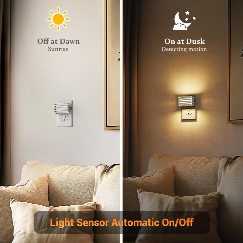 JandCase LED Night Light, Silver Night Lights Plug into Wall