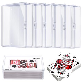Kitoyz Playing Deck Card Cases Clear Plastic Trading Card Storage Box Acrylic Card Holder Box Compatible with Collectible Trading Card Cases, Each Case for 100 Pcs Cards (6 PCS)